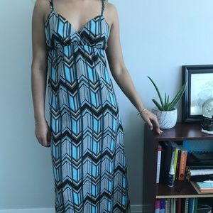 Blue/Black Maxi Dress
